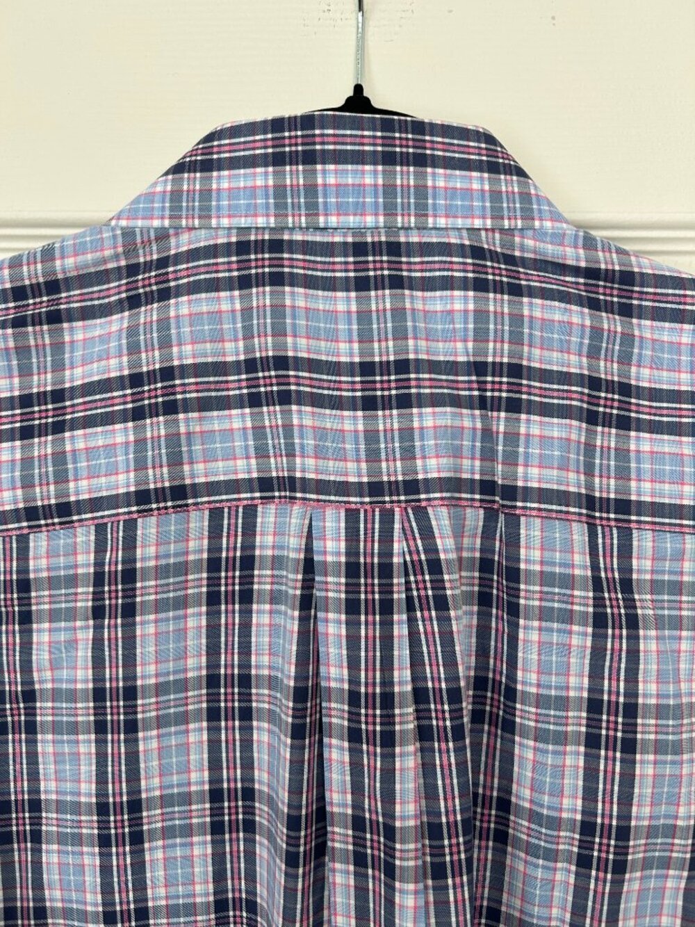 Peter Millar Shirt Mens XL Blue Plaid Long Sleeve Button Down Cotton - Picture 7 of 11